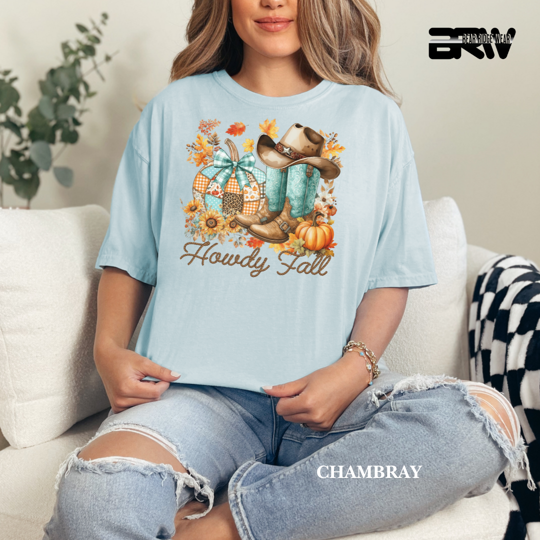 'Howdy Fall-Patchwork' Fall Tee