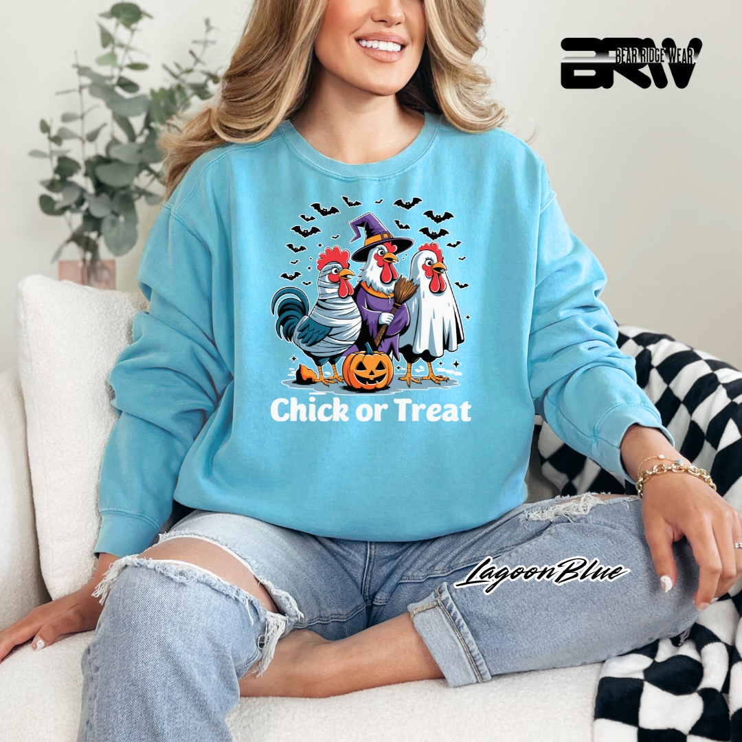 'Chick Or Treat' Fall Crewneck Sweatshirt