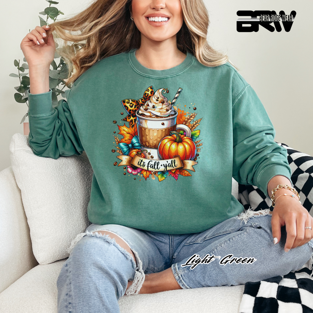 'Its Fall Yall Latte' Fall Crewneck Sweatshirt
