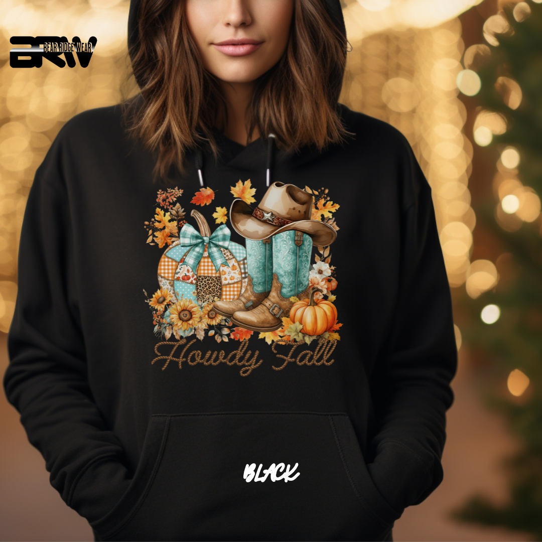 'Howdy Fall-Patchwork' Fall Hoodie