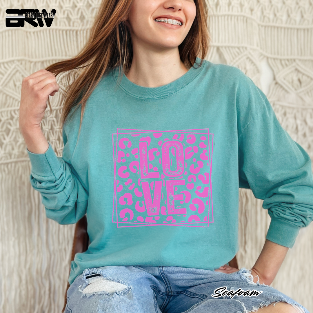 'Love' Leopard Long Sleeve Tee