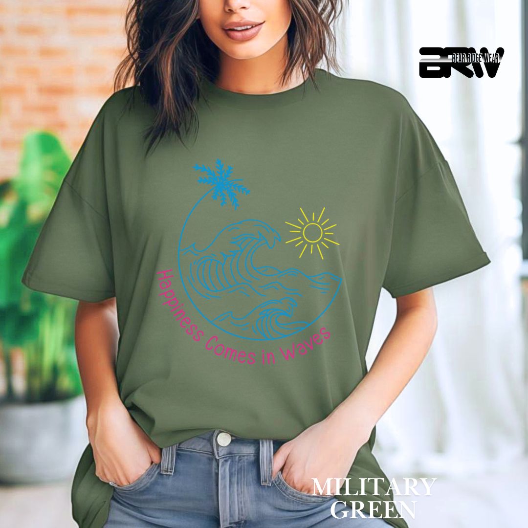 'Happiness Comes In Waves' 2 Summer Tee