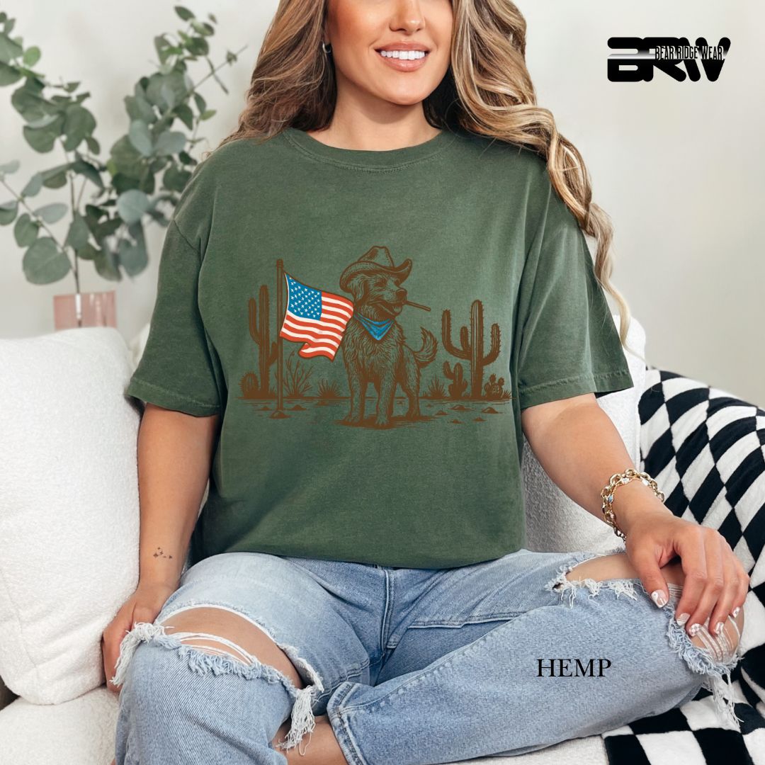 Dog-Flag- Patriotic Tee