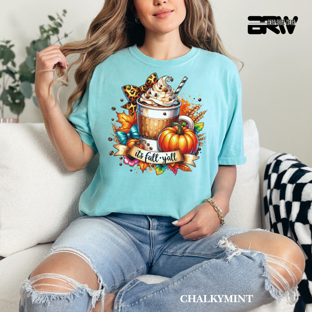 'Its Fall Yall Latte.' Fall Tee