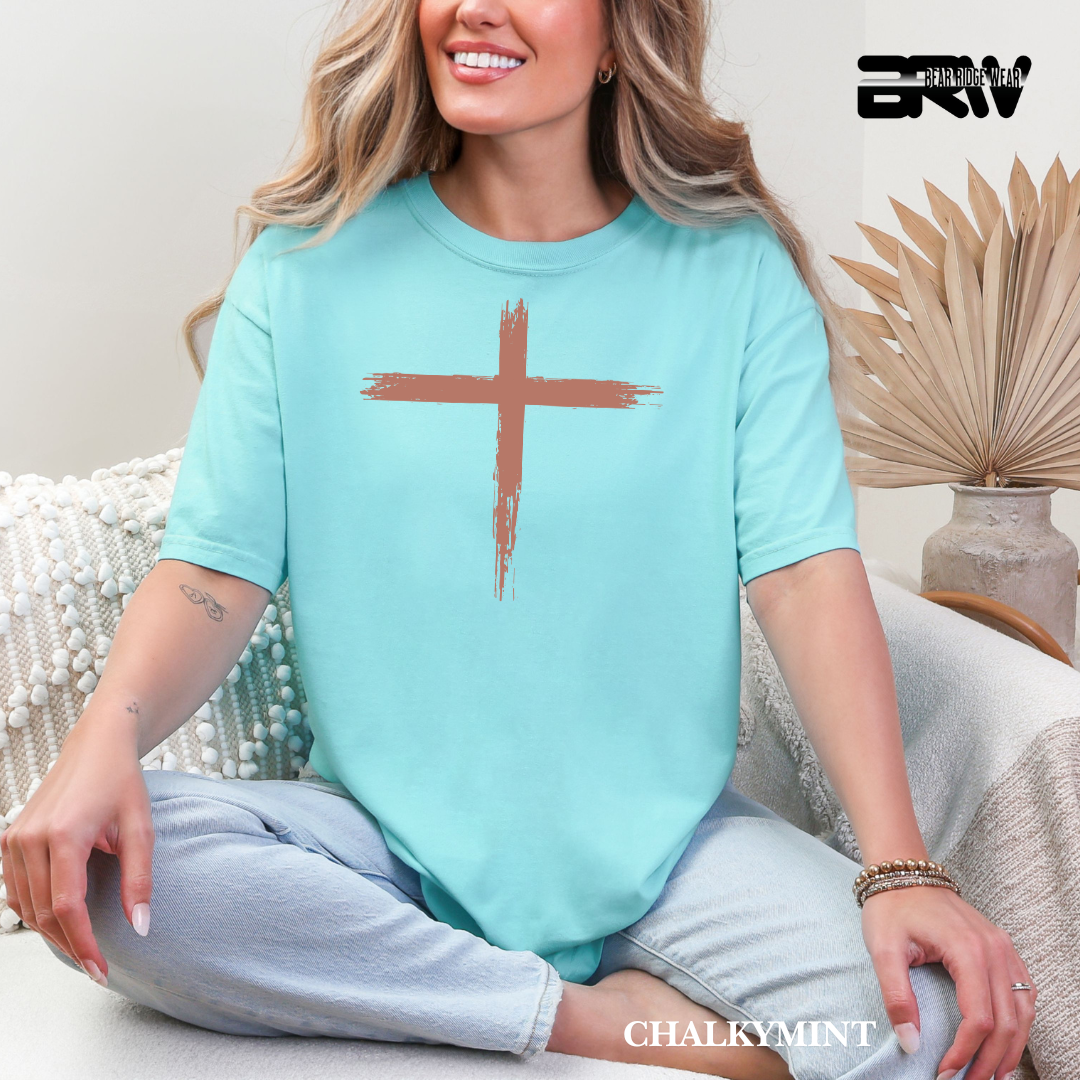 'Cross-Brush Storkes' Faith Tee