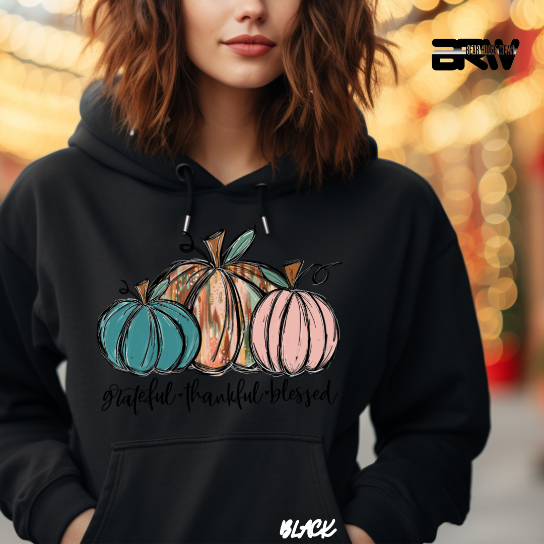 'Grateful Thankful Blessed' Fall Hoodie