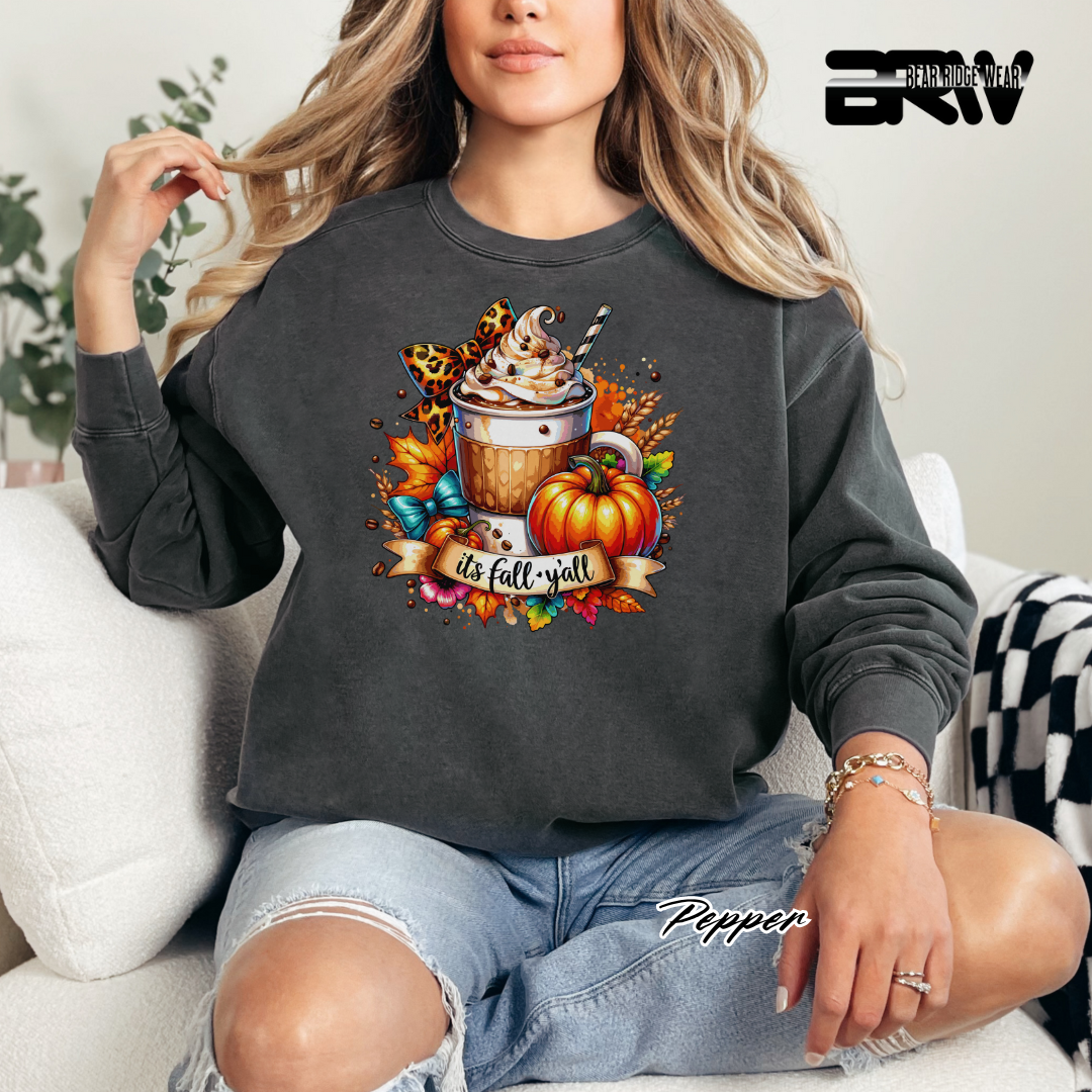 'Its Fall Yall Latte' Fall Crewneck Sweatshirt
