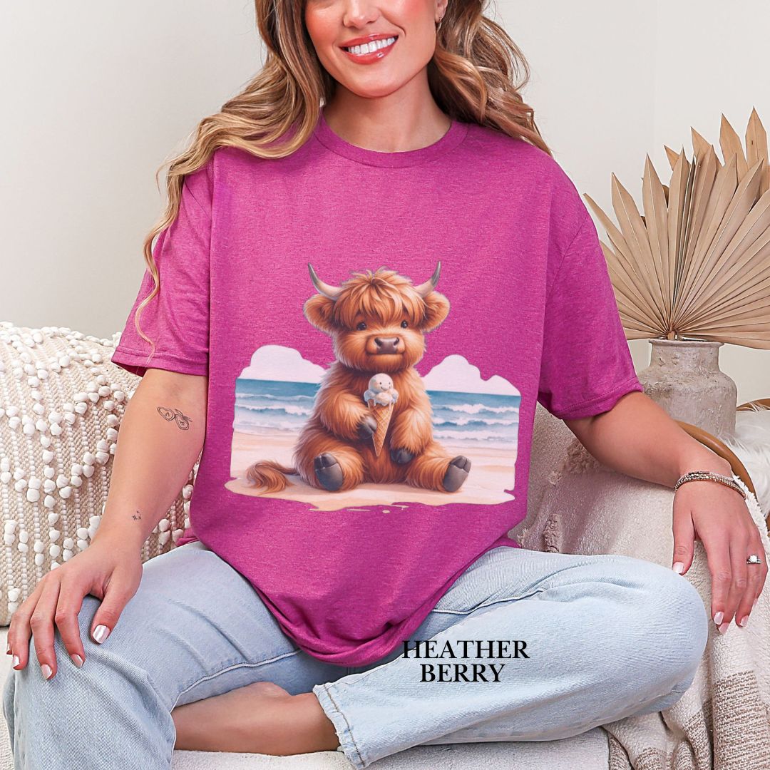 'Highland Cow-Ice Cream' Summer Tee