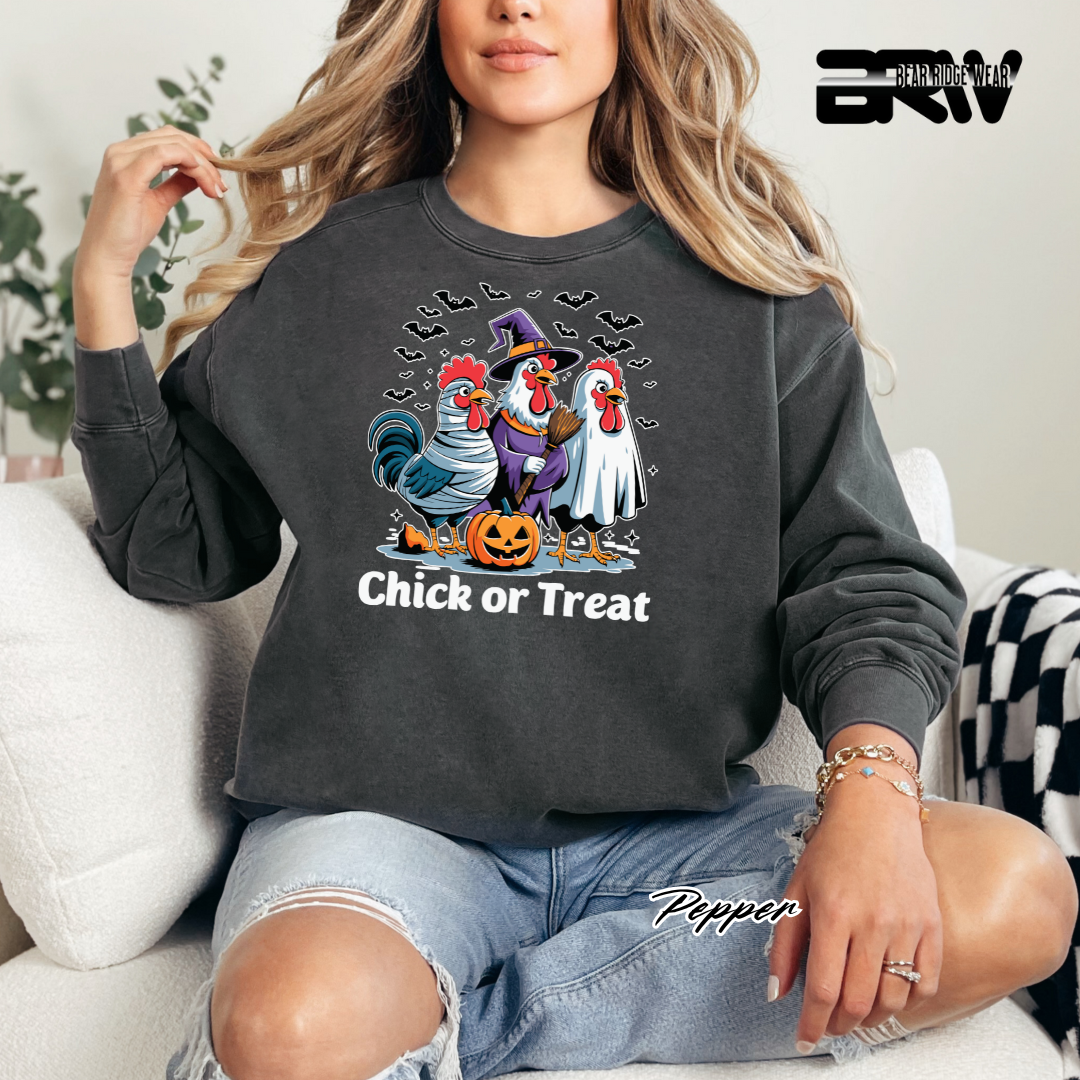 'Chick Or Treat' Fall Crewneck Sweatshirt