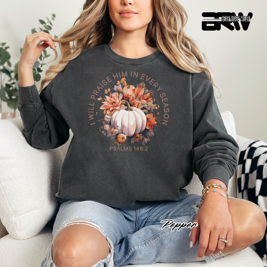 'I Will Praise Him' Fall Crewneck Sweatshirt