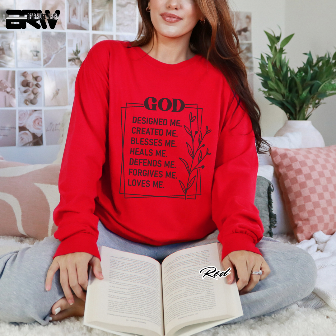 'God Designed Me' Faith Long-Sleeve Tee