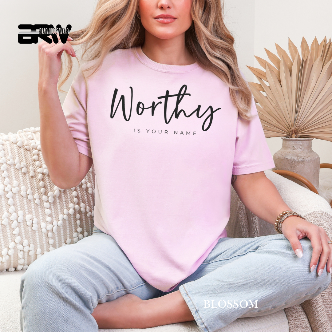 'Worthy-White' Faith Tee