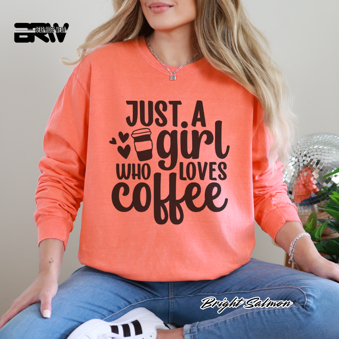 'Just A Girl Who Loves Coffee' Long Sleeve Tee