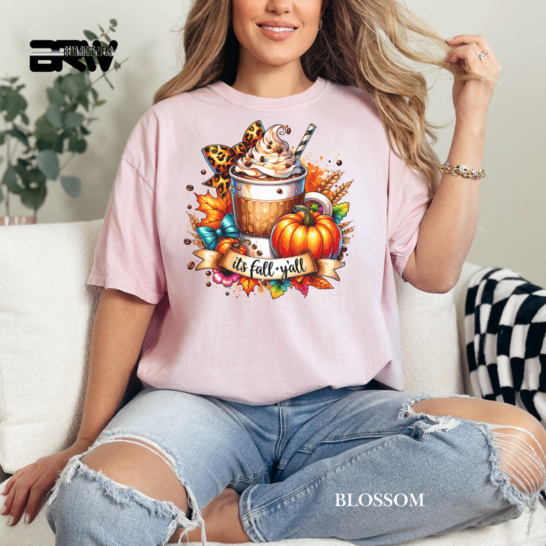 'Its Fall Yall Latte.' Fall Tee