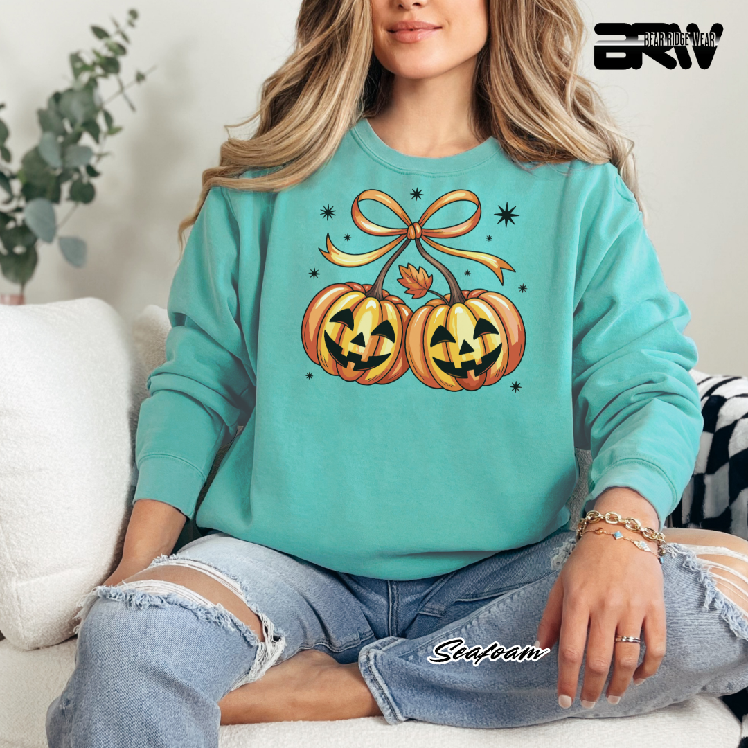 'Pumpkin Cherries' Fall Crewneck Sweatshirt