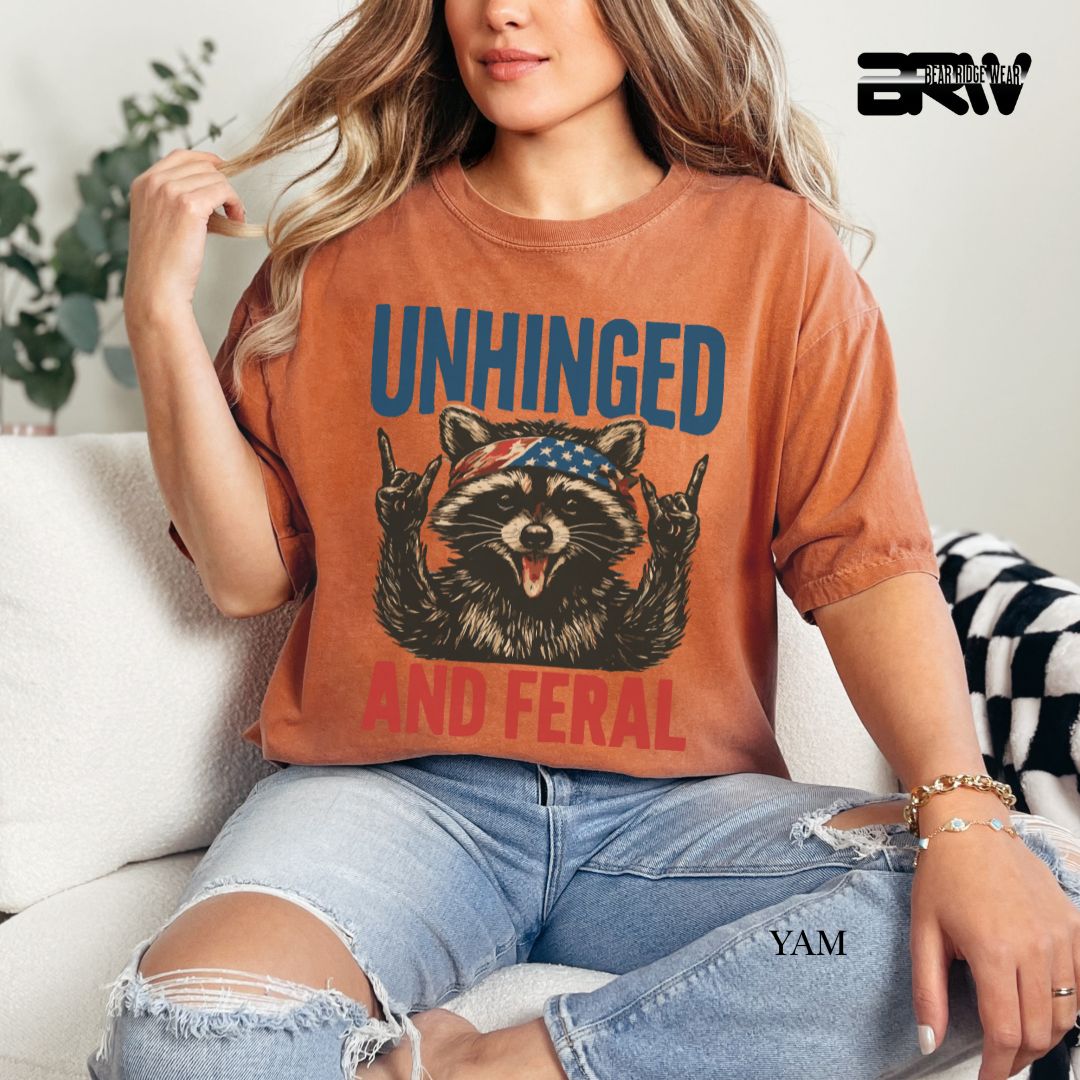 Unhinged and Feral-Raccoon- Patriotic Tee