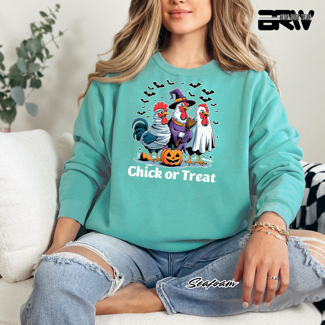'Chick Or Treat' Fall Crewneck Sweatshirt