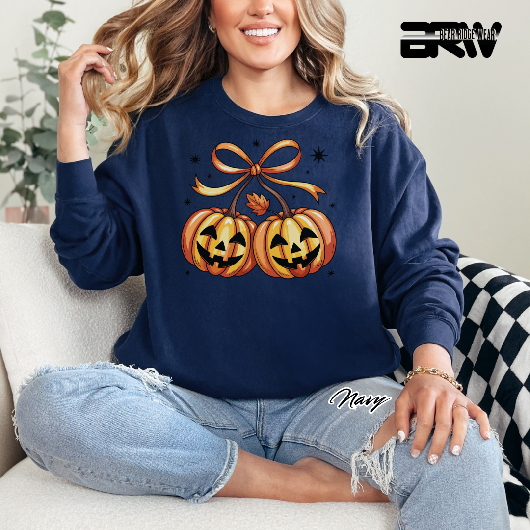 'Pumpkin Cherries' Fall Crewneck Sweatshirt
