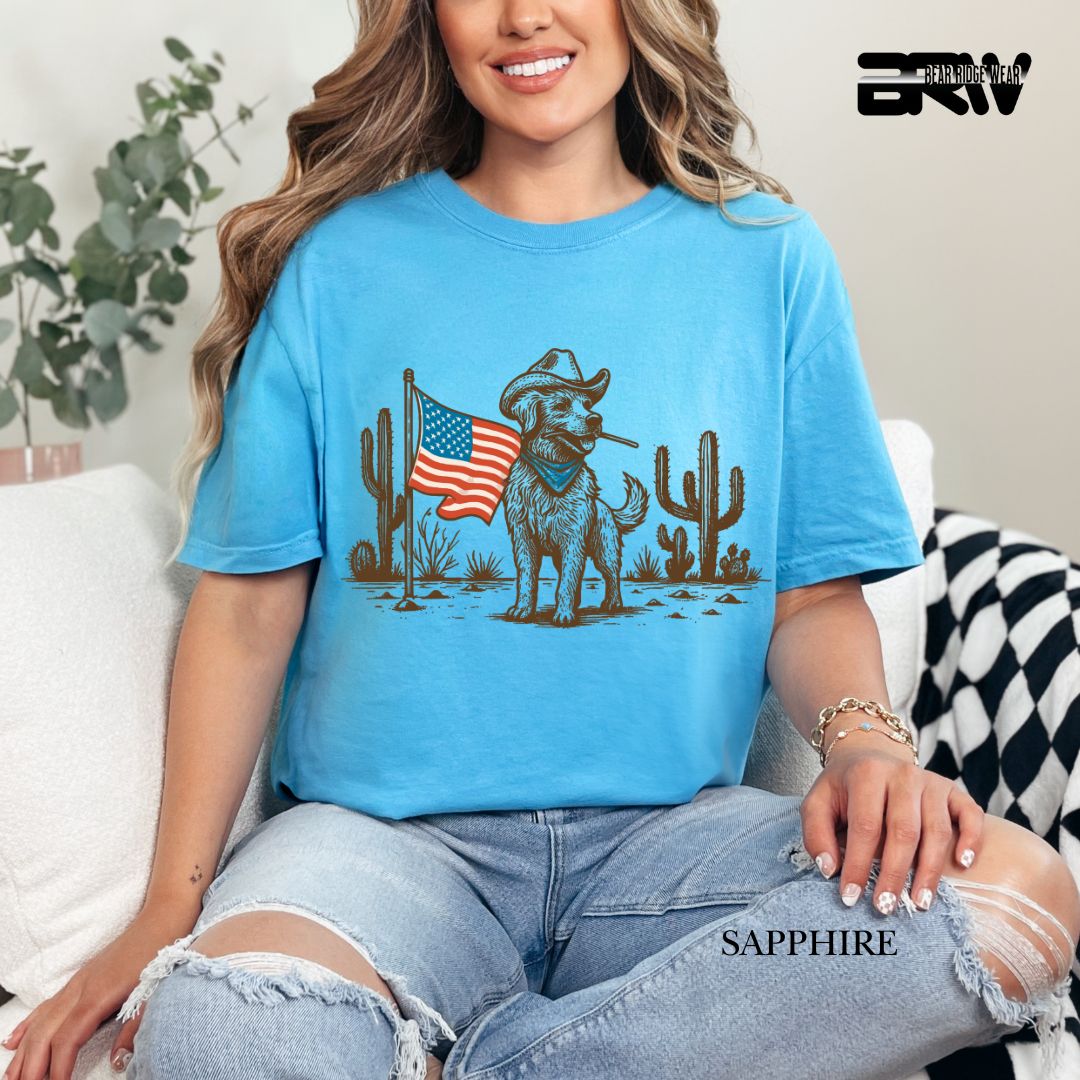 Dog-Flag- Patriotic Tee