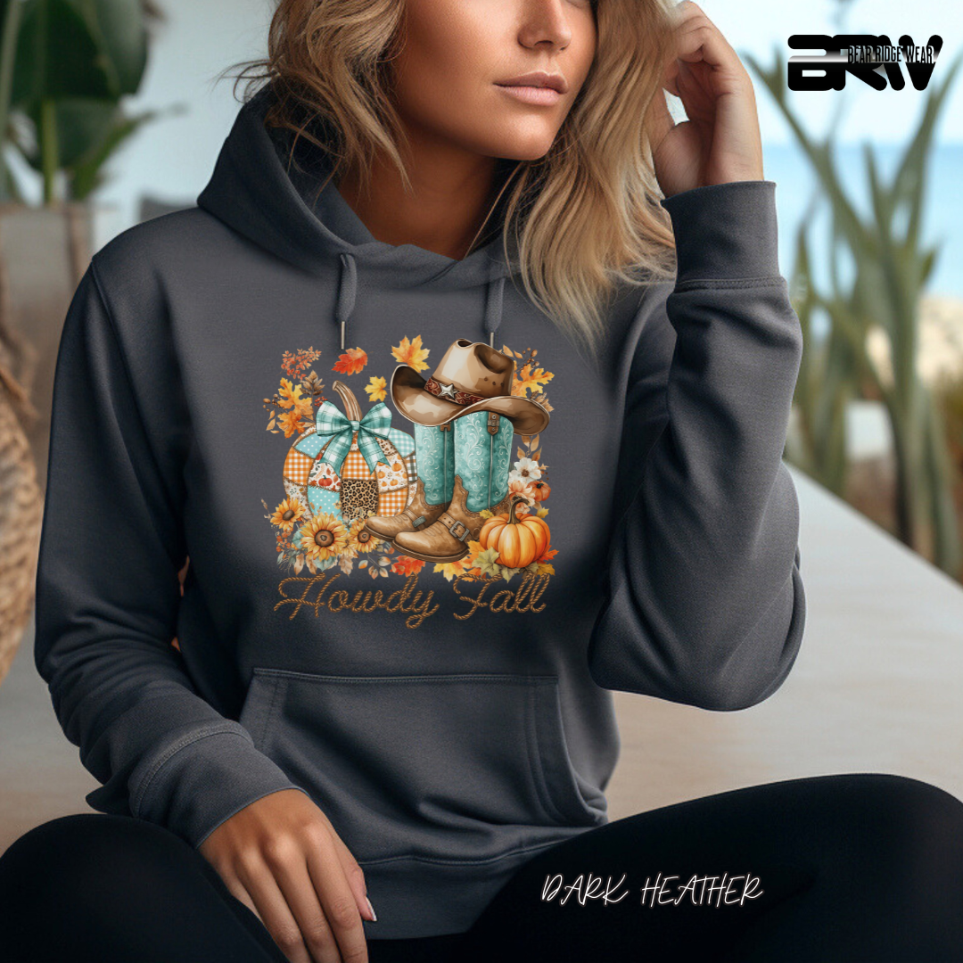 'Howdy Fall-Patchwork' Fall Hoodie