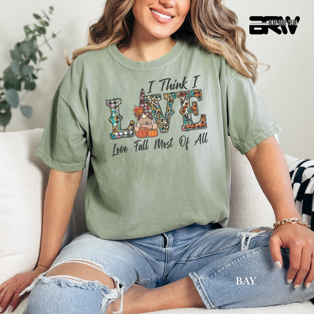 'Love Fall Most Of All-Gnome' Fall Tee