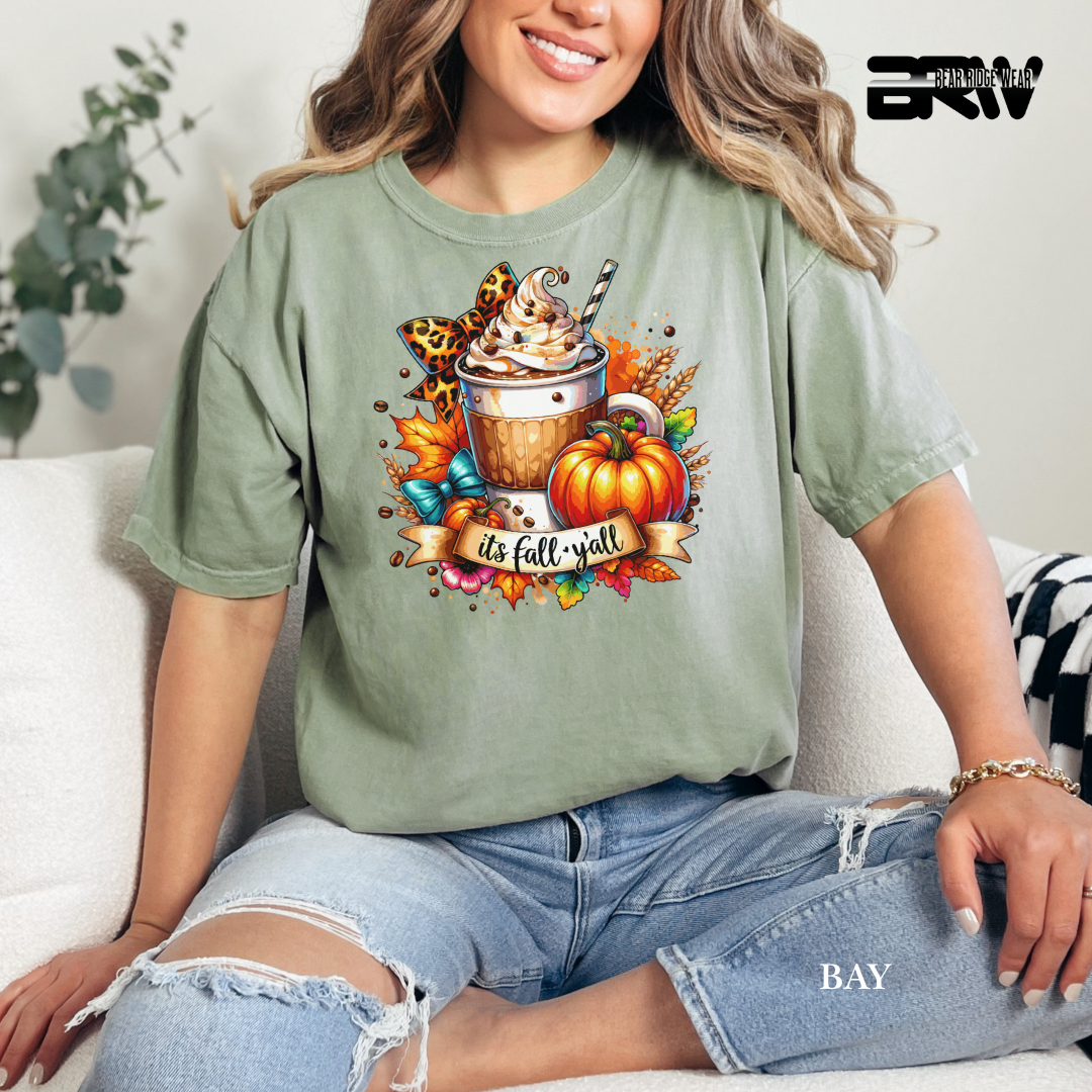 'Its Fall Yall Latte.' Fall Tee