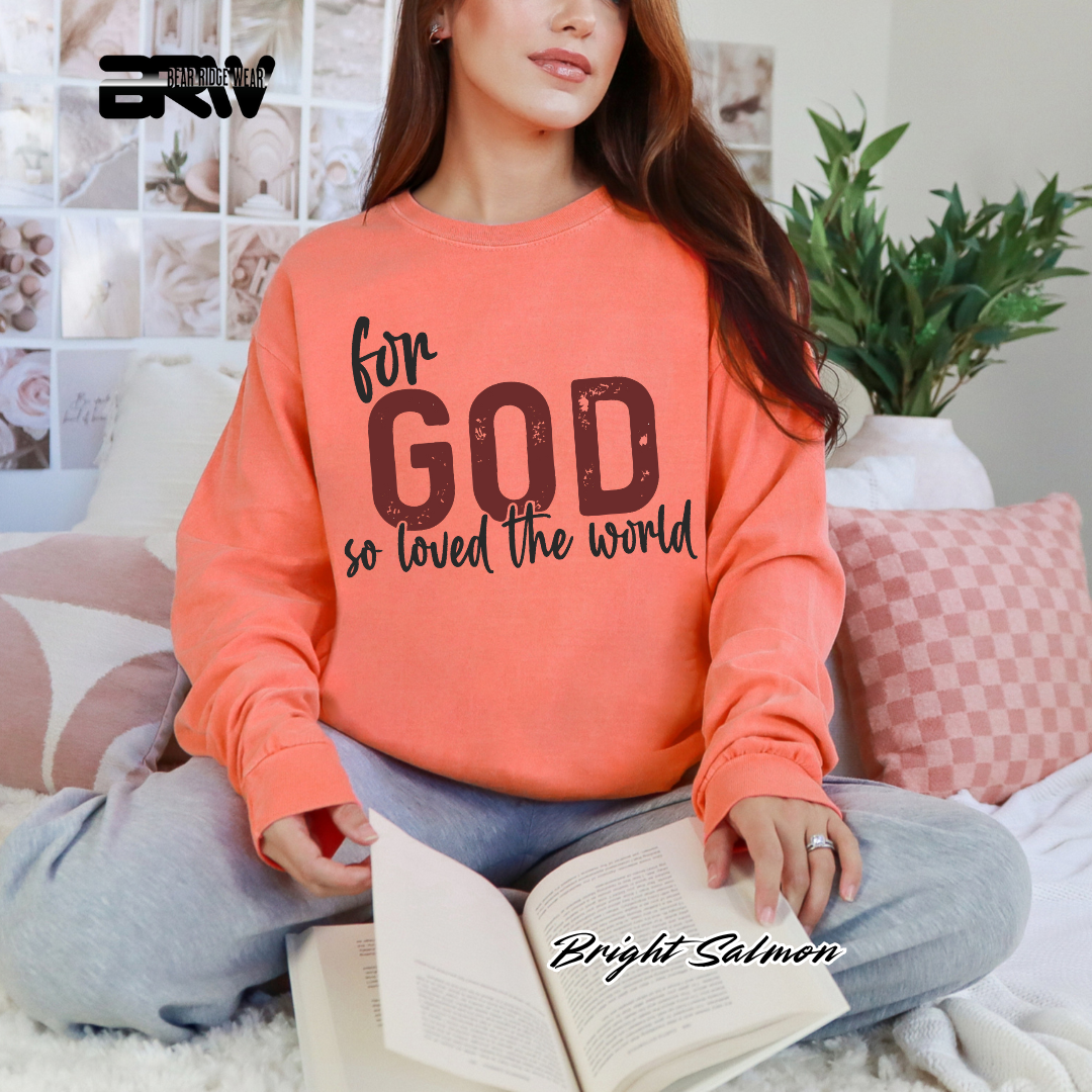 'For God So Loved The World' Faith Long-sleeve Tees