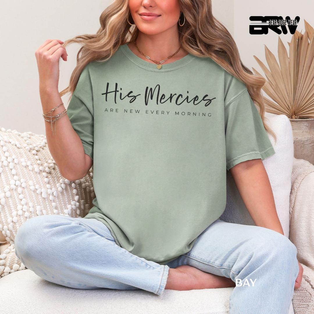 'His Mercies-Black' Faith Tee
