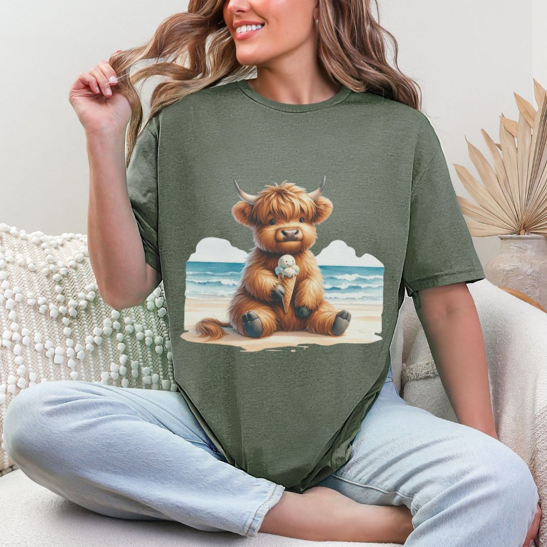'Highland Cow-Ice Cream' Summer Tee