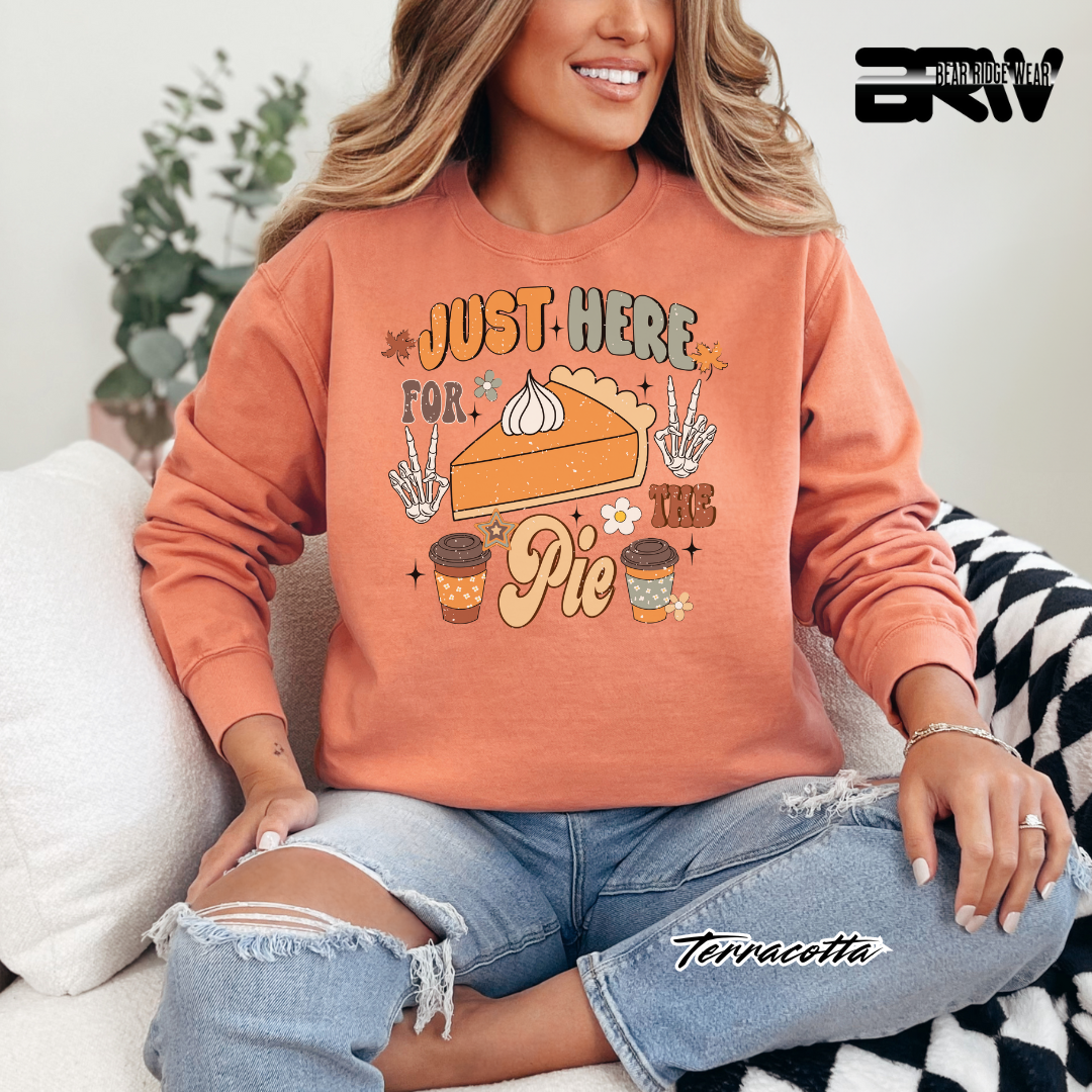 'Just Here For The Pie' Fall Crewneck Sweatshirt
