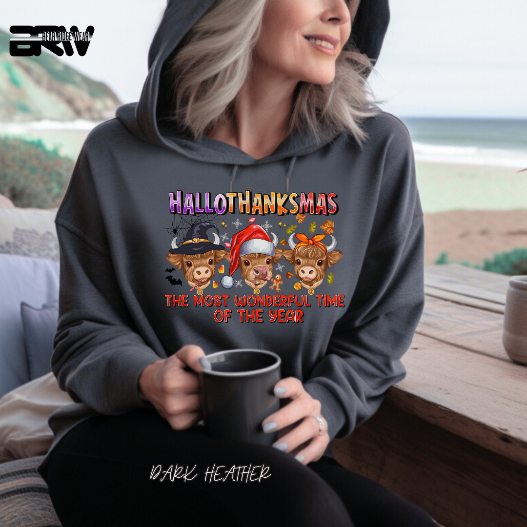 'Hallothanksmas Cow' Fall Hoodie
