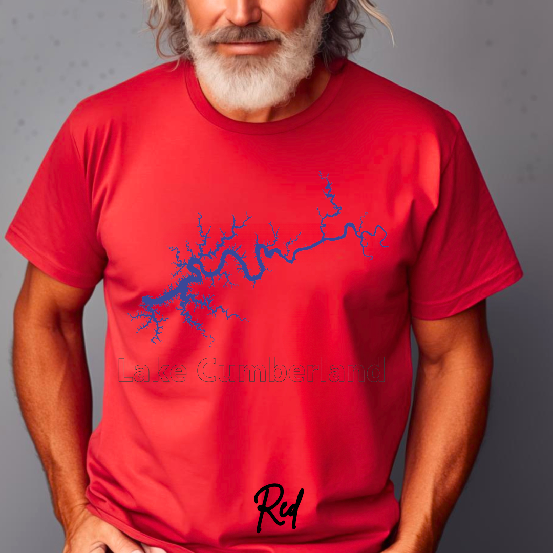 "Blue Lake Cumberland Map" T-shirt