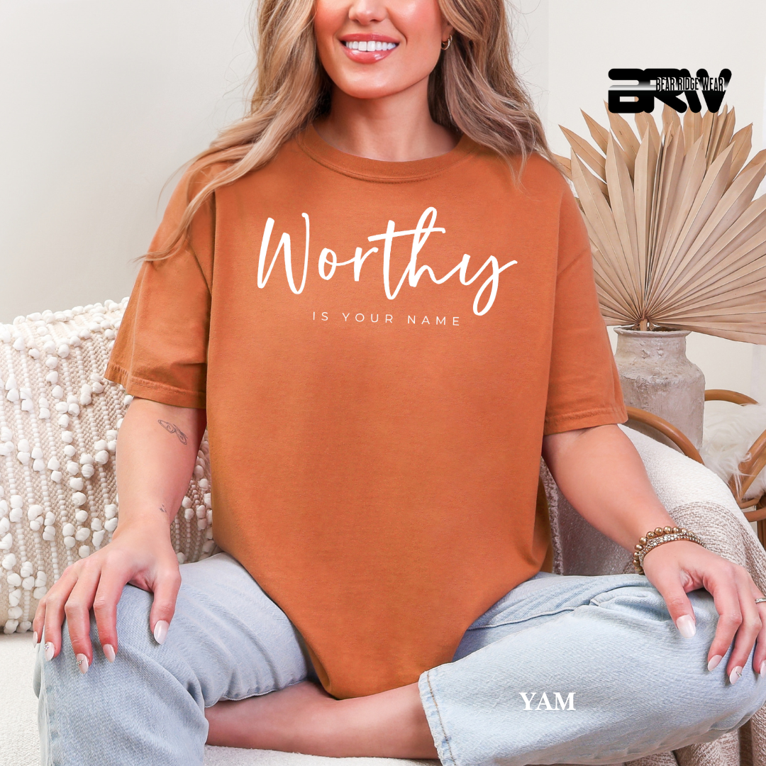 'Worthy-White' Faith Tee
