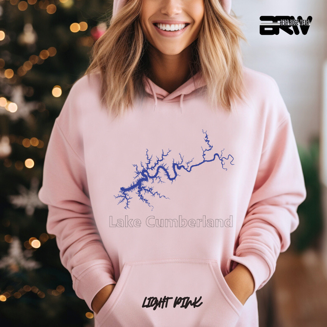 "Blue Lake Cumberland" Map Hoodie