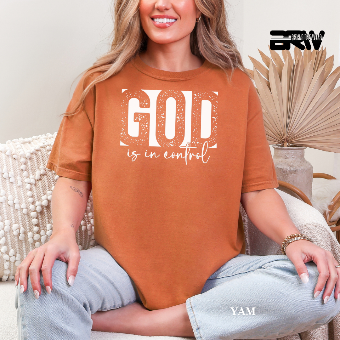 'God Is In Control-White' Faith Tee