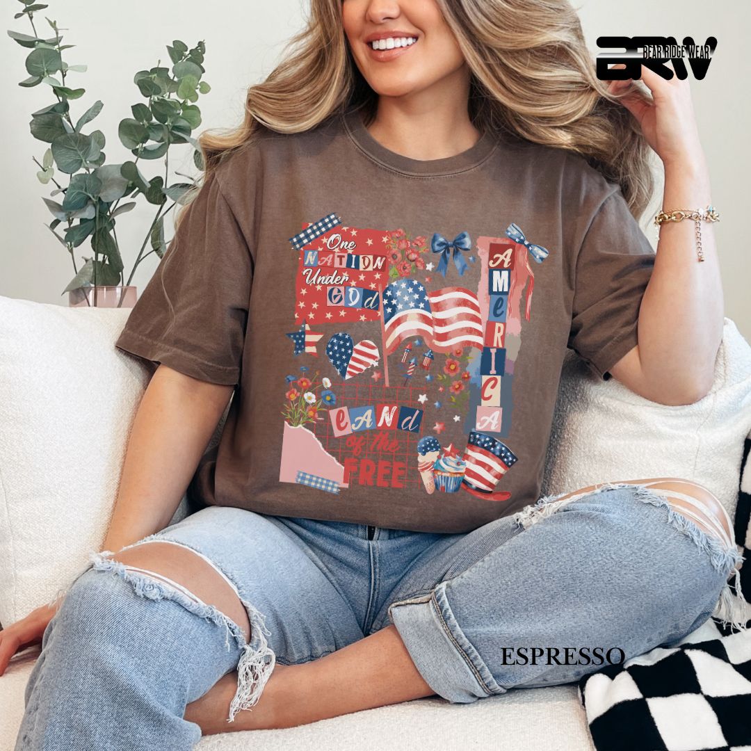 America One Nation- Patriotic Tee