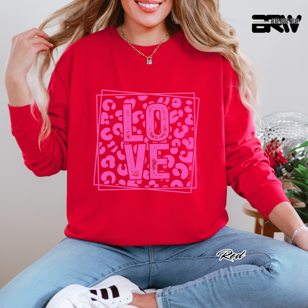 'Love' Leopard Long Sleeve Tee