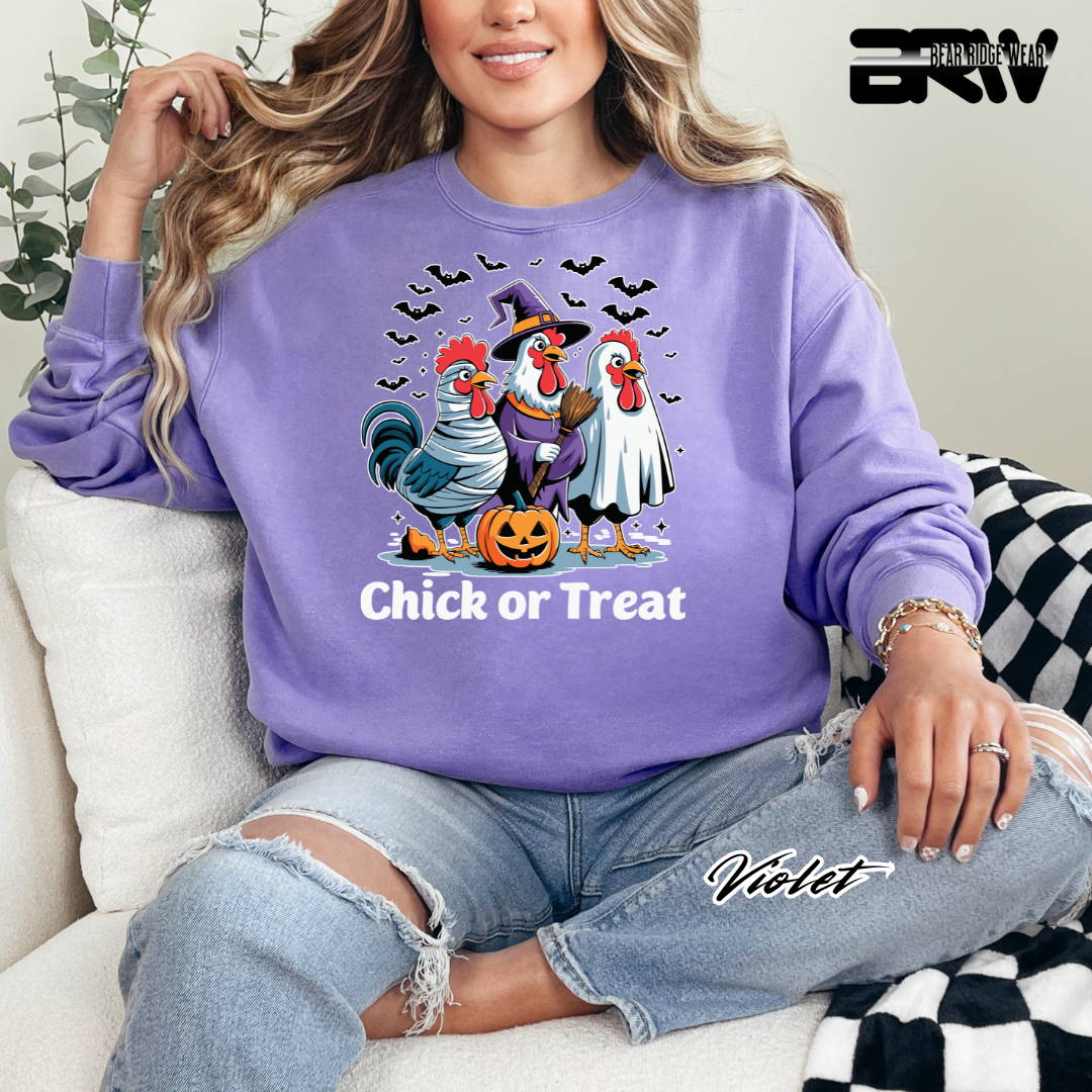 'Chick Or Treat' Fall Crewneck Sweatshirt