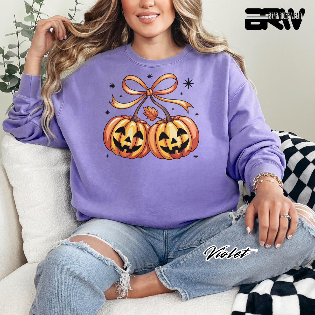 'Pumpkin Cherries' Fall Crewneck Sweatshirt