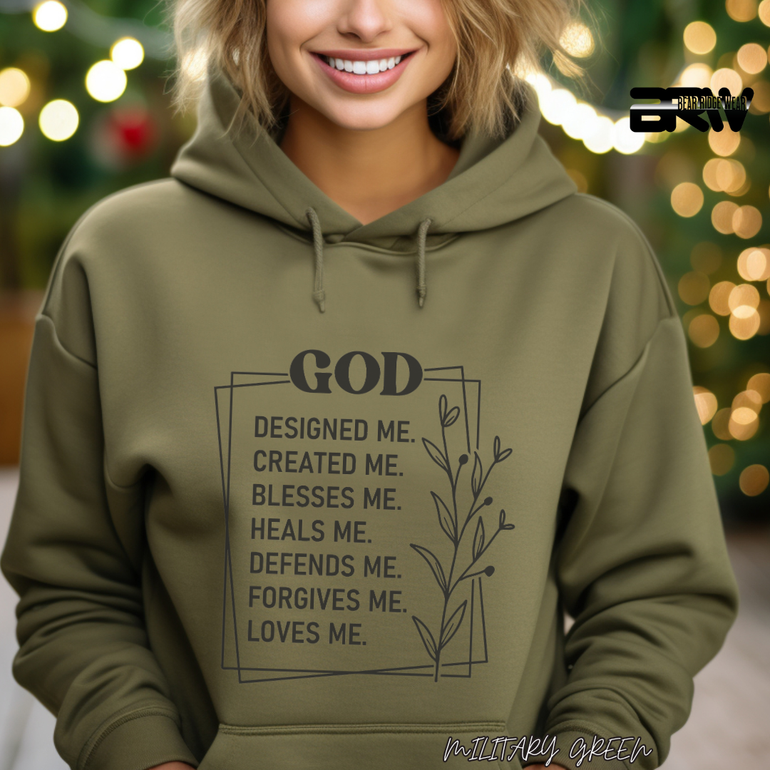 'God Designed, Created, Blesses, Heal Me' Faith Hoodie