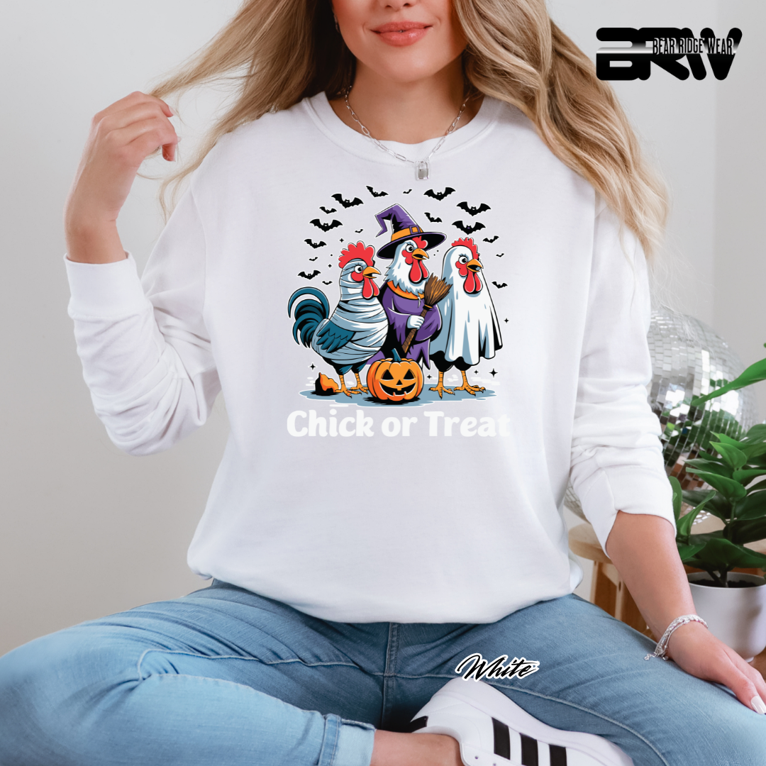 'Chick Or Treat' Fall Crewneck Sweatshirt