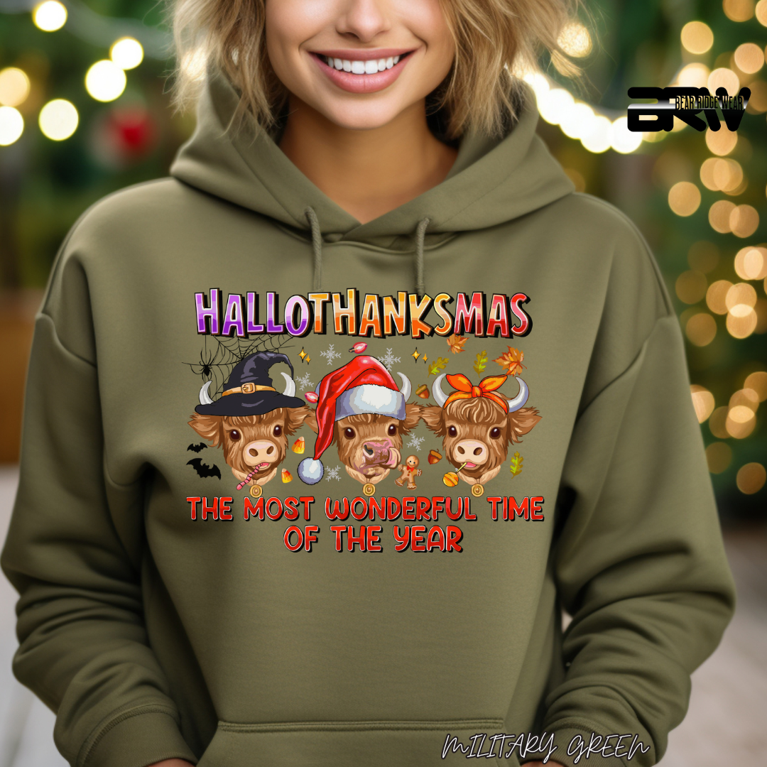 'Hallothanksmas Cow' Fall Hoodie