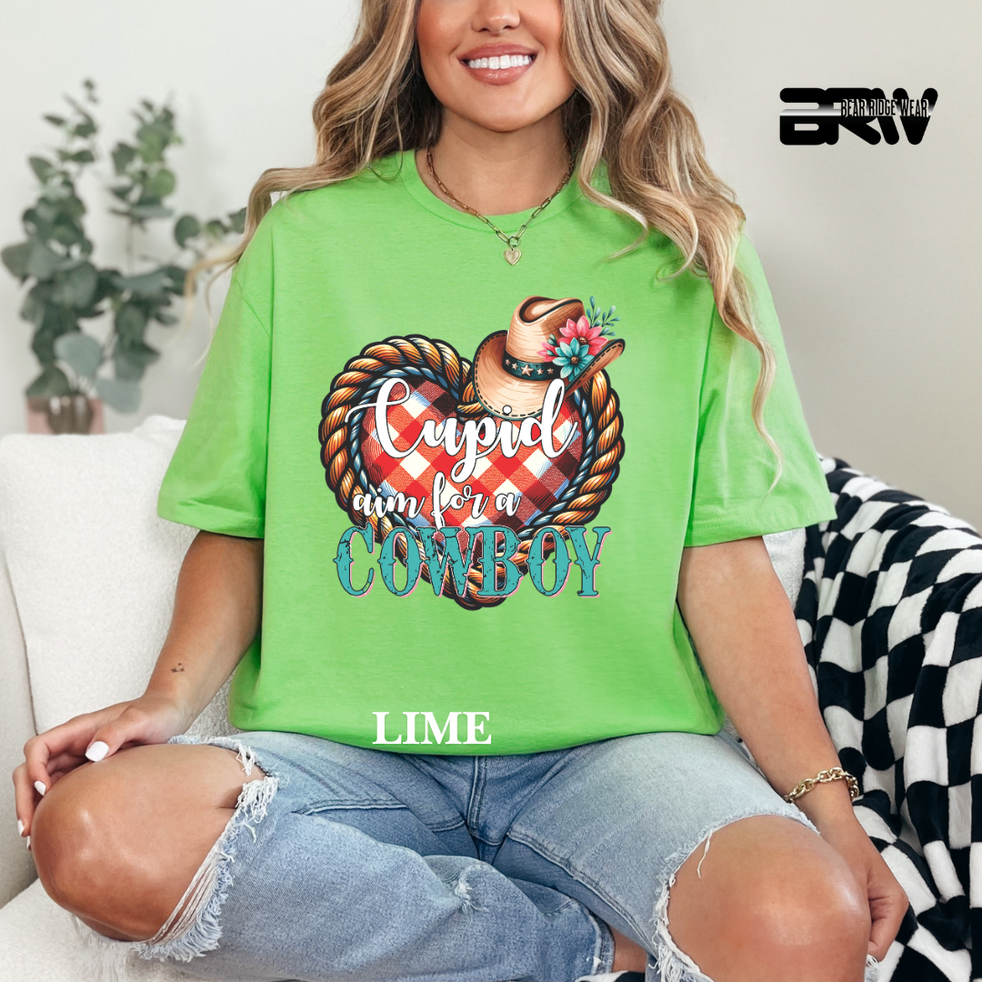 "Cupid Aim for a Cowboy" Tee