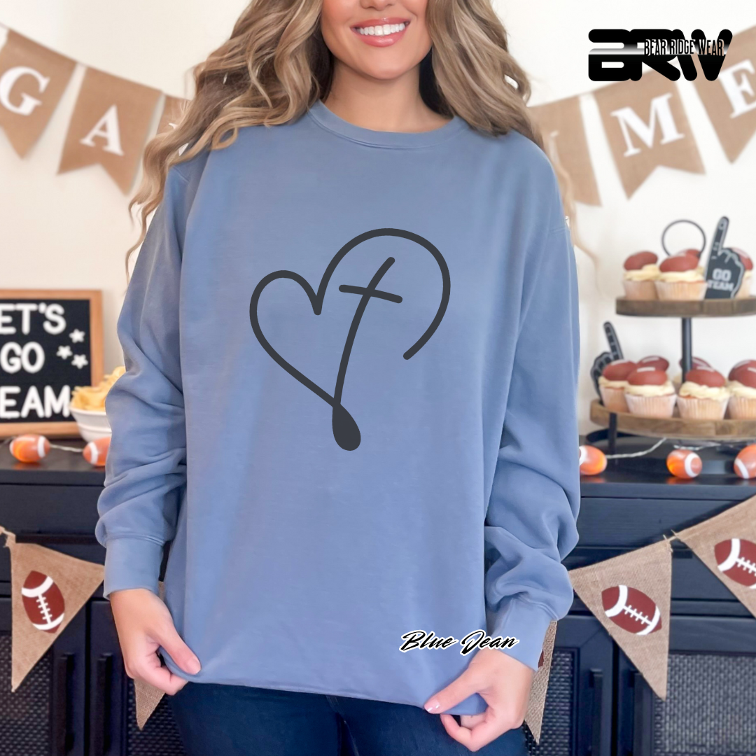 'Cross Inside the Heart' Crewneck Sweatshirt