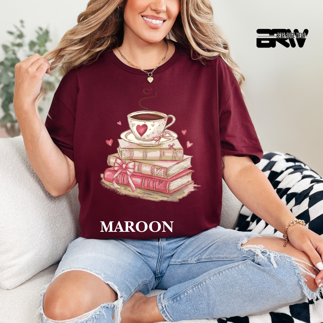 'Coffee On Top of the Books' Tee