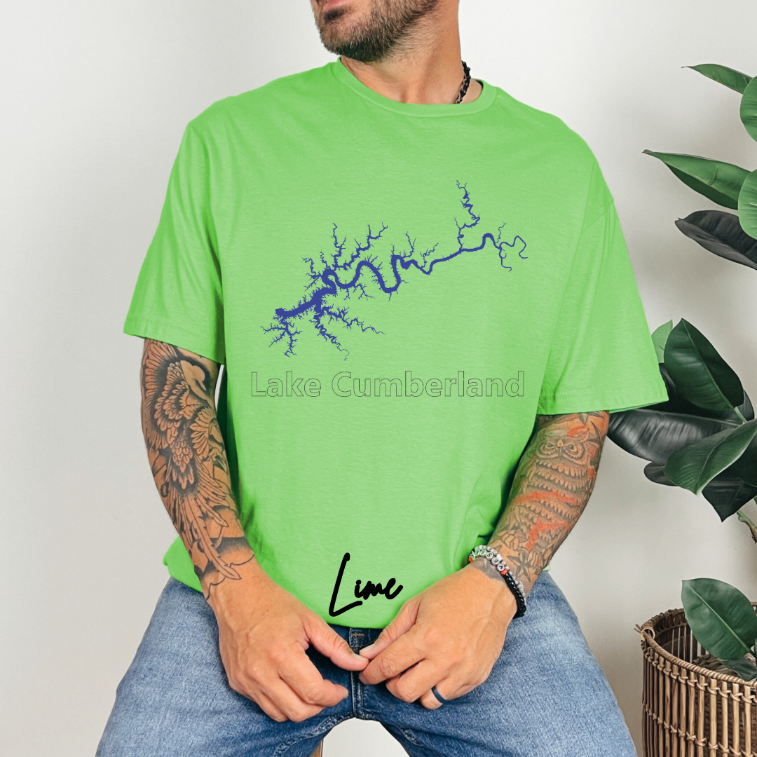"Blue Lake Cumberland Map" T-shirt