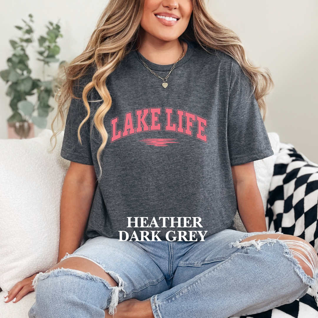 "Pink Stroke Lake Life" Tee