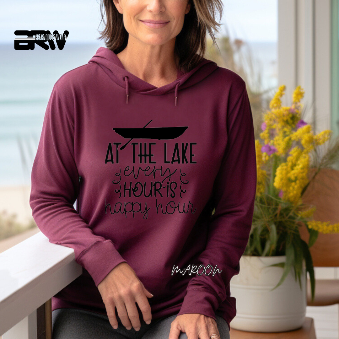 'At the lake every hour is happy hour' Hoodie