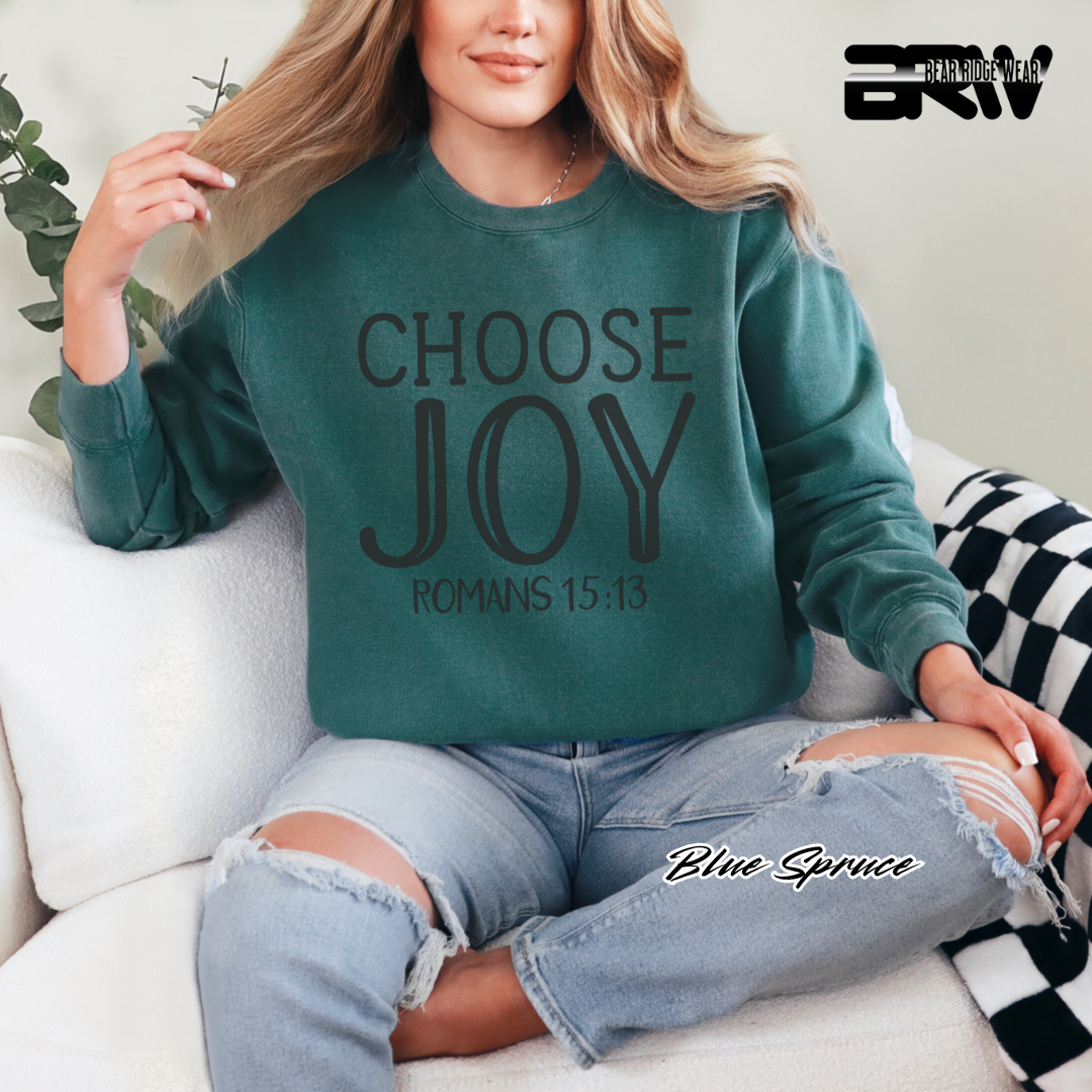 'Choose Joy, Romans 15:13' Faith Crewneck Sweatshirt