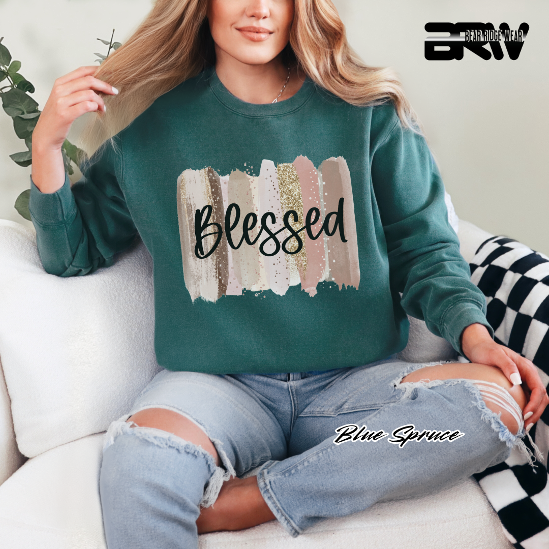'Blessed' Brushed Stroke Crewneck Sweatshirt